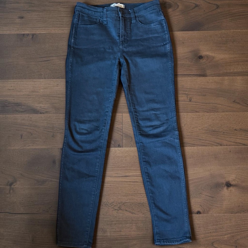 Madewell Roadtripper Skinny Jeans 26 Bennett Black Mid Rise Stretch Denim NM180